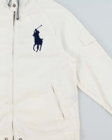 Vintage Y2K 00s Polo Ralph Lauren Swimwear Big Pony Hooded Canvas Jacket - M