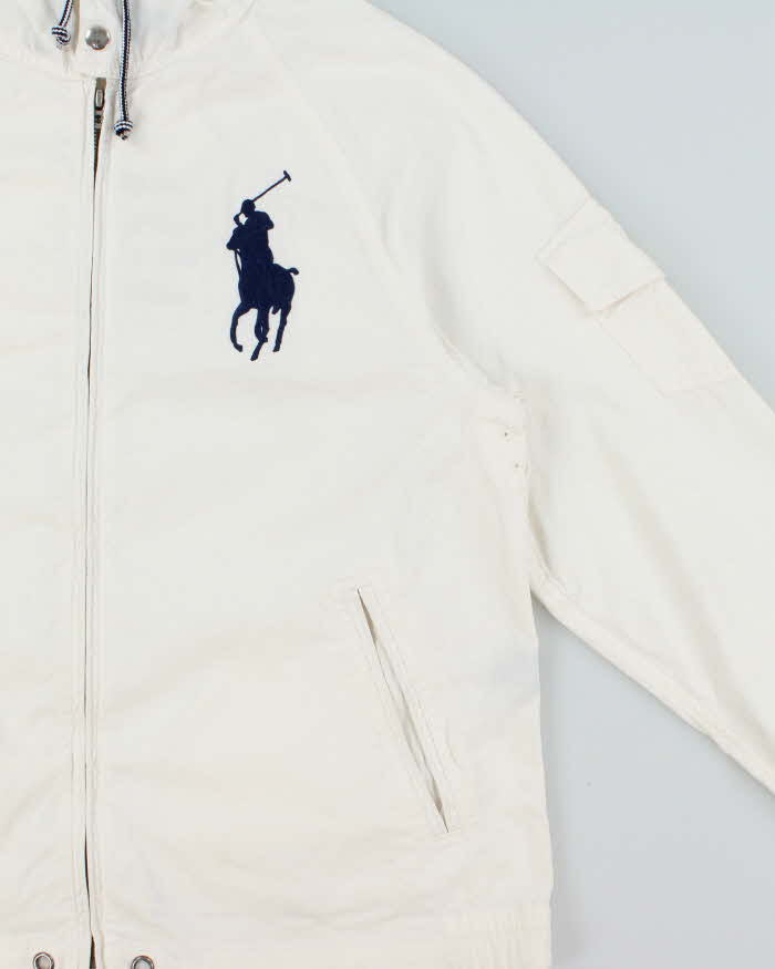 Vintage Y2K 00s Polo Ralph Lauren Swimwear Big Pony Hooded Canvas Jacket - M