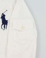 Vintage Y2K 00s Polo Ralph Lauren Swimwear Big Pony Hooded Canvas Jacket - M