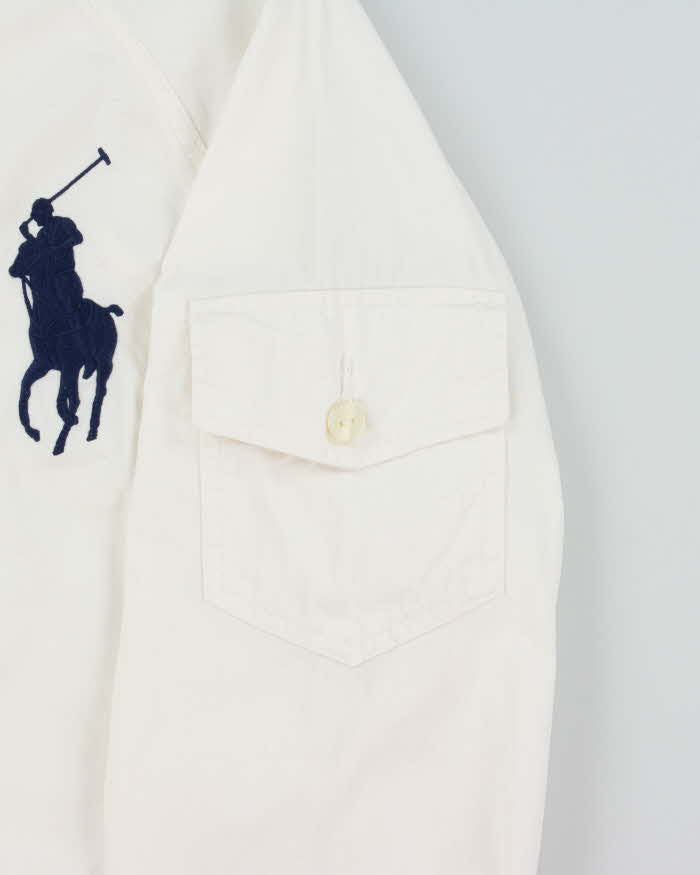 Vintage Y2K 00s Polo Ralph Lauren Swimwear Big Pony Hooded Canvas Jacket - M