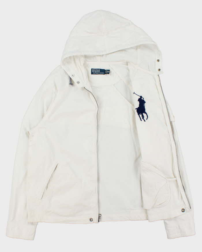 Vintage Y2K 00s Polo Ralph Lauren Swimwear Big Pony Hooded Canvas Jacket - M