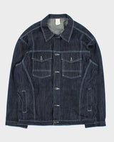 Vintage 1990s Oversized Contrast Stitch Raw Japanese Denim Jacket - L