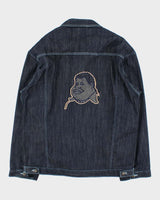 Vintage 1990s Oversized Contrast Stitch Raw Japanese Denim Jacket - L