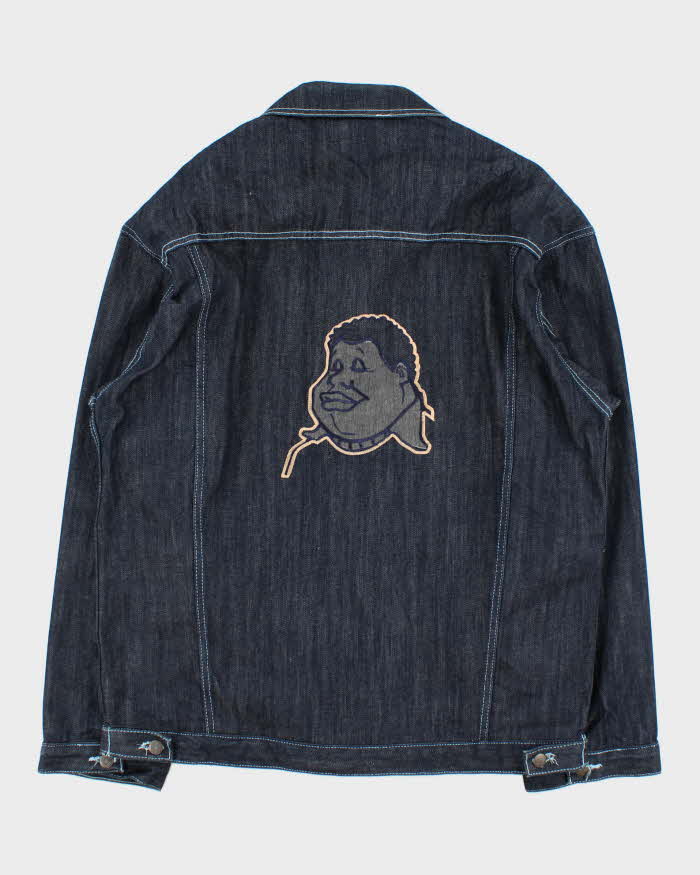 Vintage 1990s Oversized Contrast Stitch Raw Japanese Denim Jacket - L