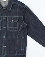 Vintage 1990s Oversized Contrast Stitch Raw Japanese Denim Jacket - L