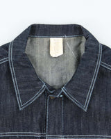 Vintage 1990s Oversized Contrast Stitch Raw Japanese Denim Jacket - L