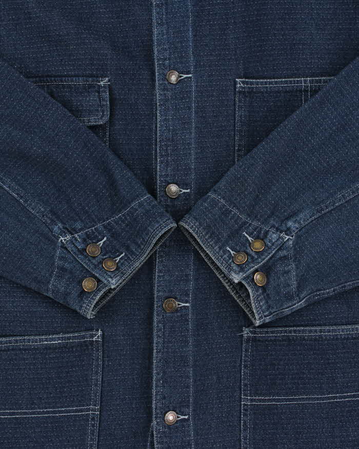 Vintage Y2K 00s Has'Been Japanese Indigo Denim Chore Jacket - L