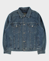Vintage 1990s Eddie Bauer Medium Wash Denim Trucker Jacket - XL
