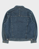 Vintage 1990s Eddie Bauer Medium Wash Denim Trucker Jacket - XL