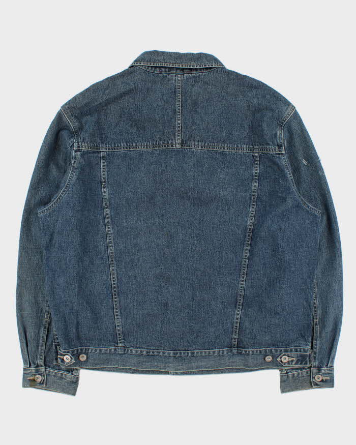 Vintage 1990s Eddie Bauer Medium Wash Denim Trucker Jacket - XL