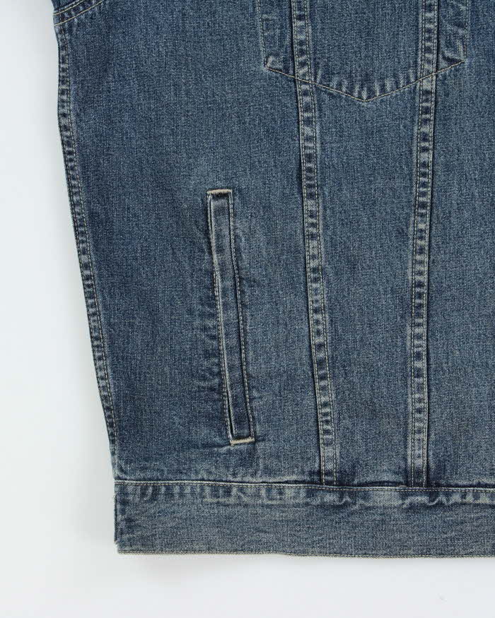 Vintage 1990s Eddie Bauer Medium Wash Denim Trucker Jacket - XL