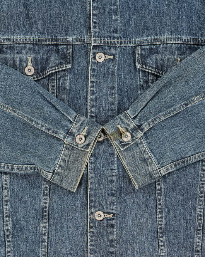 Vintage 1990s Eddie Bauer Medium Wash Denim Trucker Jacket - XL