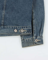 Vintage 1990s Eddie Bauer Medium Wash Denim Trucker Jacket - XL