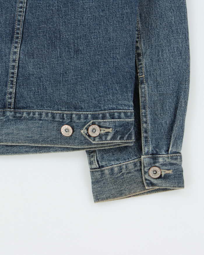 Vintage 1990s Eddie Bauer Medium Wash Denim Trucker Jacket - XL