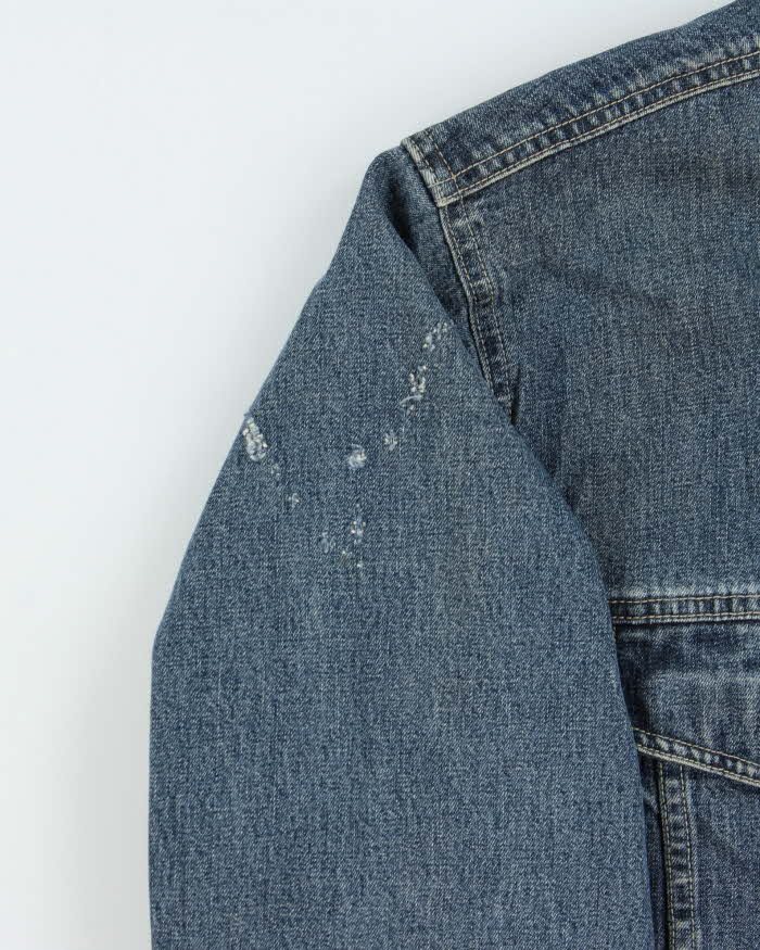 Vintage 1990s Eddie Bauer Medium Wash Denim Trucker Jacket - XL