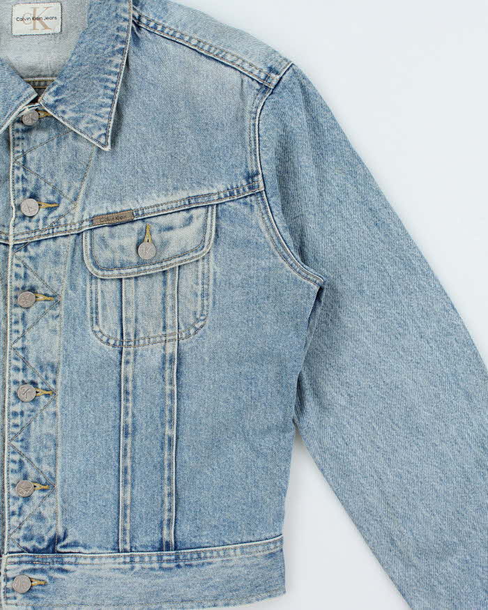 Vintage 1990s Calvin Klein Light Wash Boxy Denim Jacket - M