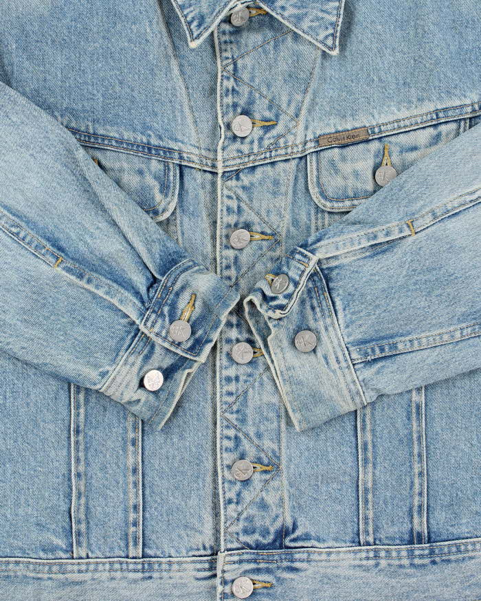 Vintage 1990s Calvin Klein Light Wash Boxy Denim Jacket - M