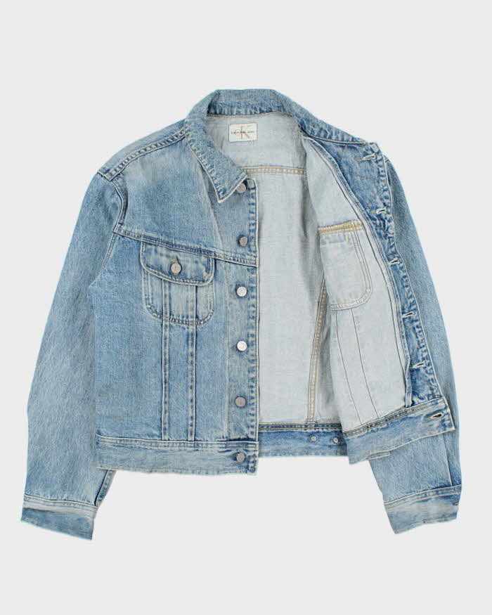 Vintage 1990s Calvin Klein Light Wash Boxy Denim Jacket - M