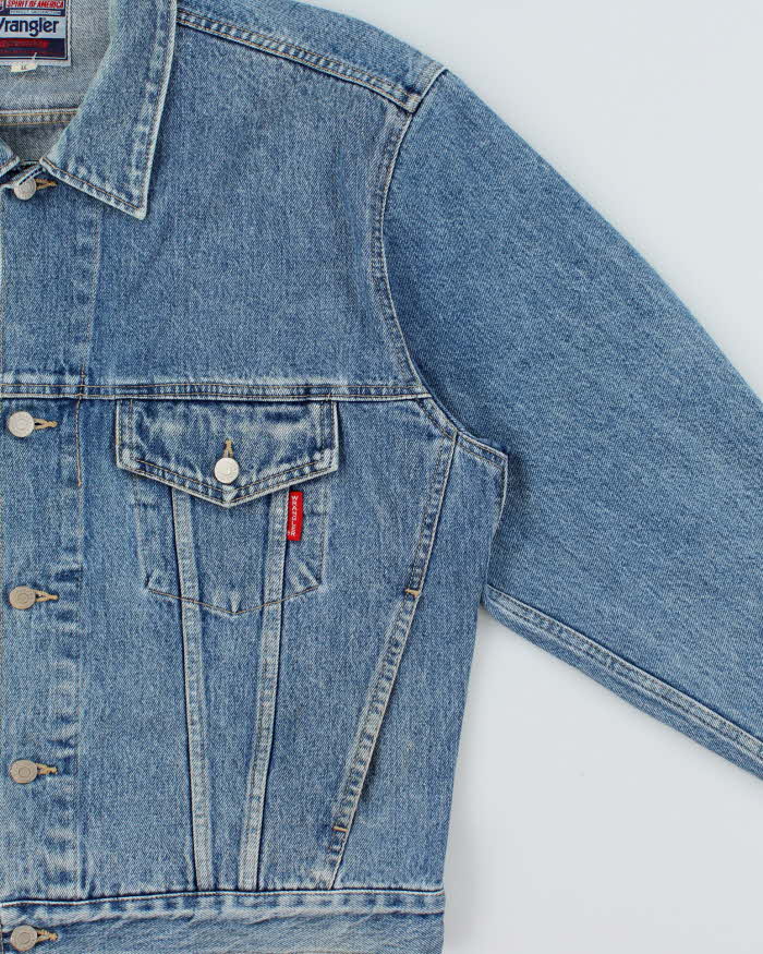 Vintage 1990s Wrangler M4900 Light Wash Denim Trucker Jacket - XL