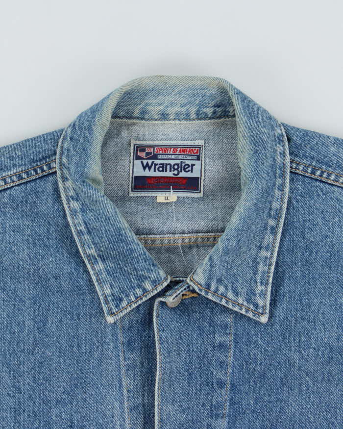 Vintage 1990s Wrangler M4900 Light Wash Denim Trucker Jacket - XL