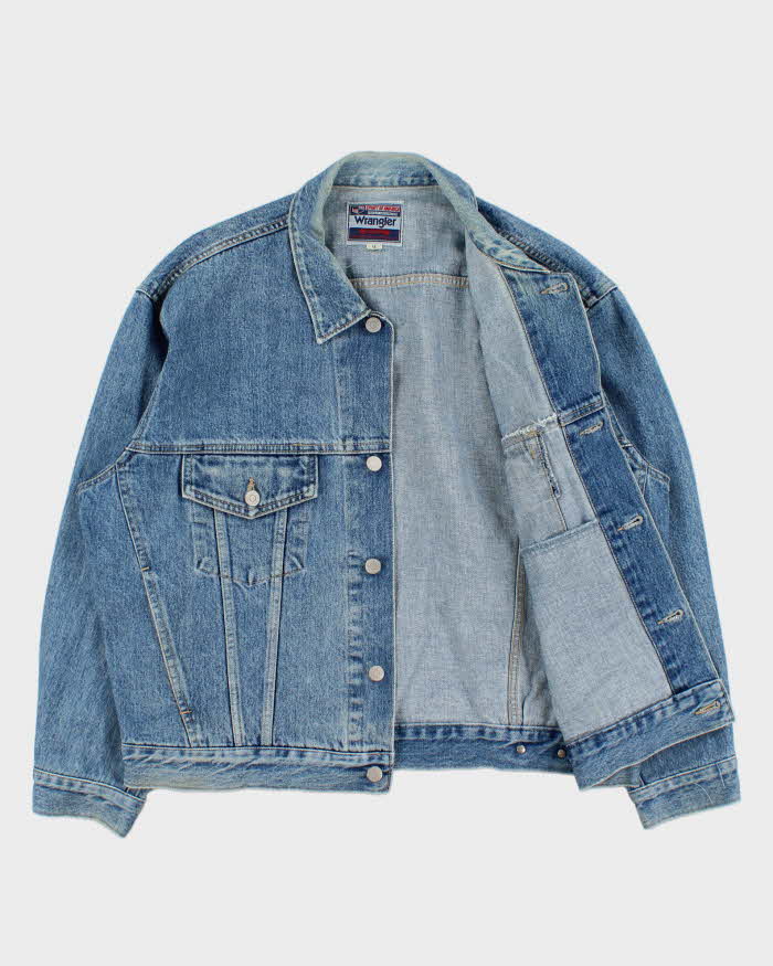Vintage 1990s Wrangler M4900 Light Wash Denim Trucker Jacket - XL