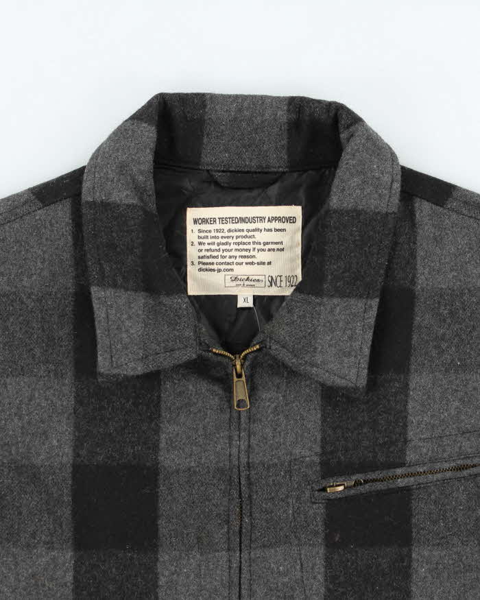 Vintage Dickies Buffalo Plaid Quilt Lined Wool Blend Workwear Jacket - XL