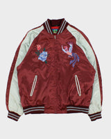 Vintage Y2K 00s Hoshihime Japan Sukajan Souvenir Satin Varsity Bomber Jacket - XL