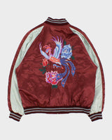 Vintage Y2K 00s Hoshihime Japan Sukajan Souvenir Satin Varsity Bomber Jacket - XL