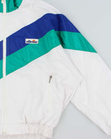 Vintage 1990s Ellesse Japan Spell Out Tri-Colour Shell Bomber Jacket - L