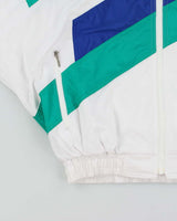 Vintage 1990s Ellesse Japan Spell Out Tri-Colour Shell Bomber Jacket - L