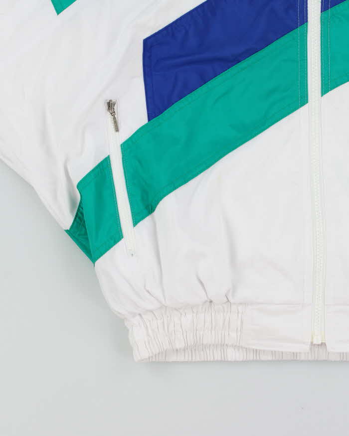 Vintage 1990s Ellesse Japan Spell Out Tri-Colour Shell Bomber Jacket - L