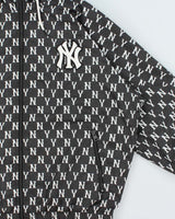 Vintage MLB New York Yankees Patch Monogram Soft Shell Hooded Windbreaker Jacket - M