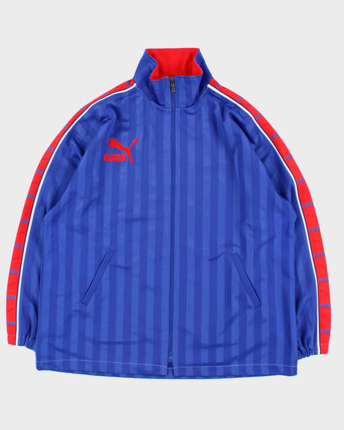 Vintage 1990s Puma Striped Reverse Spell Out Football Track Jacket - XL
