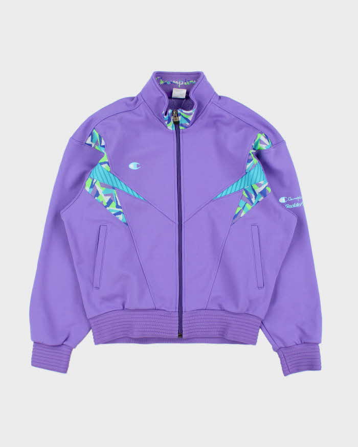 Vintage 1980s Champion Japan Patterned Boxy Track Jacket - M
