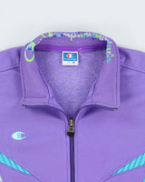 Vintage 1980s Champion Japan Patterned Boxy Track Jacket - M