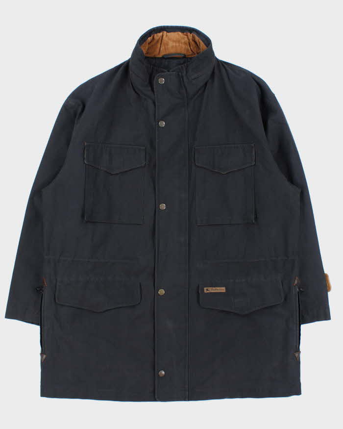 Vintage 1990s Burberry Polycotton Canvas Nova Check Lined Waterproof Outdoors Jacket - L