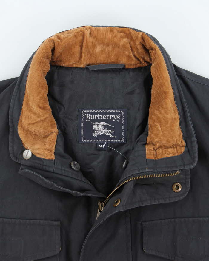 Vintage 1990s Burberry Polycotton Canvas Nova Check Lined Waterproof Outdoors Jacket - L