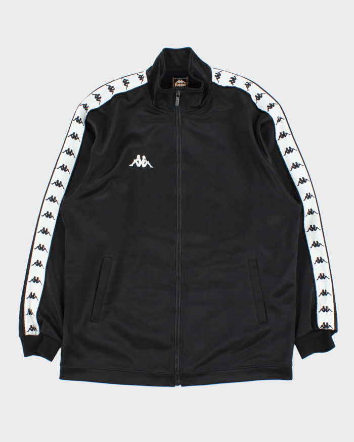 Vintage 1990s Kappa Black Classic Logo Track Jacket - L