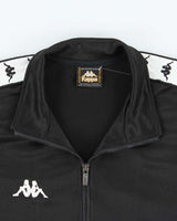 Vintage 1990s Kappa Black Classic Logo Track Jacket - L