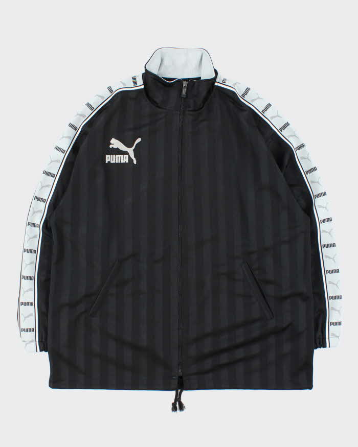 Vintage 1990s Puma Striped Reverse Spell Out Football Track Jacket - L