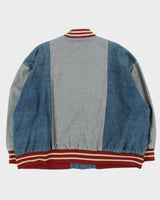 Vintage Y2K 00s Double Name Japan World Series Denim Varsity Baseball Jacket - XL