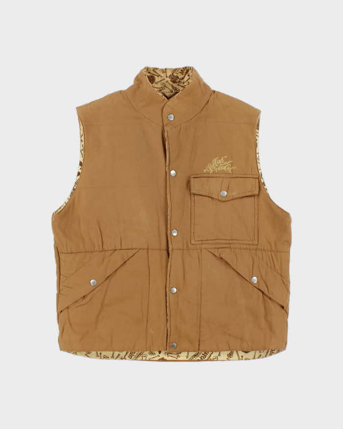Vintage Y2K 00s Leflah Japan Skatewear Reversible Canvas Gilet  - L