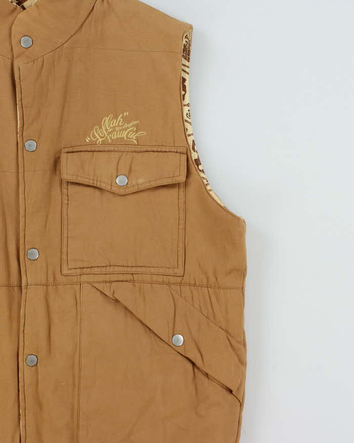 Vintage Y2K 00s Leflah Japan Skatewear Reversible Canvas Gilet  - L