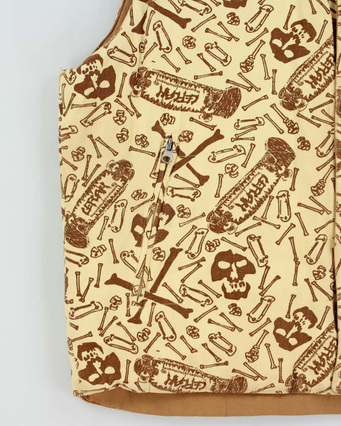 Vintage Y2K 00s Leflah Japan Skatewear Reversible Canvas Gilet  - L