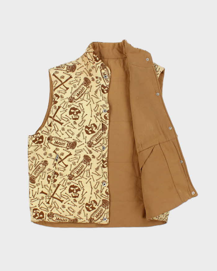 Vintage Y2K 00s Leflah Japan Skatewear Reversible Canvas Gilet  - L