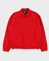 Vintage Early 1990s Polo Ralph Lauren Tartan Lined Cotton Canvas Harrington Jacket  - S