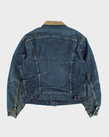 Vintage 1960s Lee Storm Rider Union USA Made Wool Blanket Lined Denim Trucker Jacket  - M