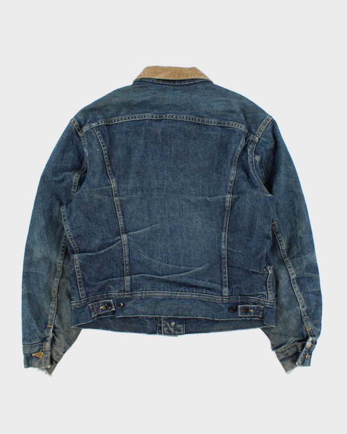 Vintage 1960s Lee Storm Rider Union USA Made Wool Blanket Lined Denim Trucker Jacket  - M