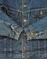 Vintage 1960s Lee Storm Rider Union USA Made Wool Blanket Lined Denim Trucker Jacket  - M
