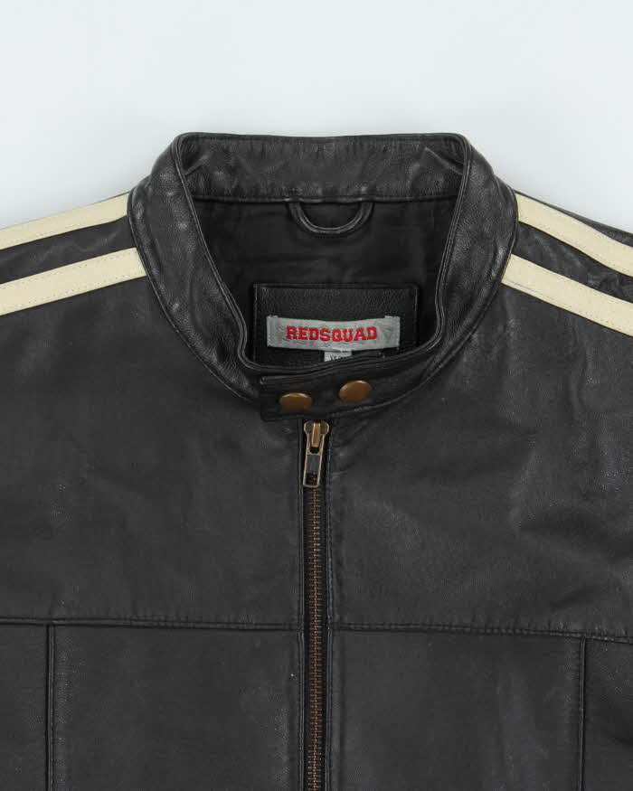 Vintage Y2K 00s Redsquad Cafe Racer Leather Jacket  - XS